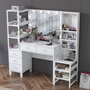 Hanah Home Mesa de Maquillaje BJ154 - 3861 Blanca con 10 Focos